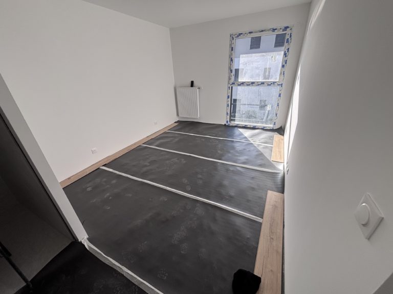 Chantier : pose de parquet