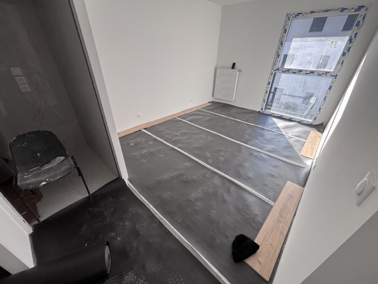 Chantier : pose de parquet