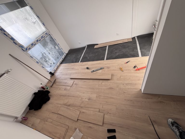 Chantier : pose de parquet