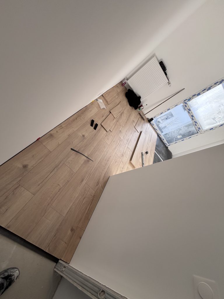 Chantier : pose de parquet