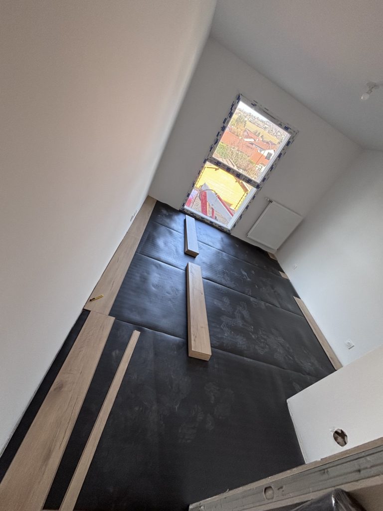 Chantier : pose de parquet
